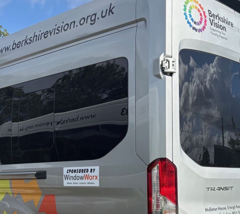 Berkshire Vision Minibus with windowworx logo on