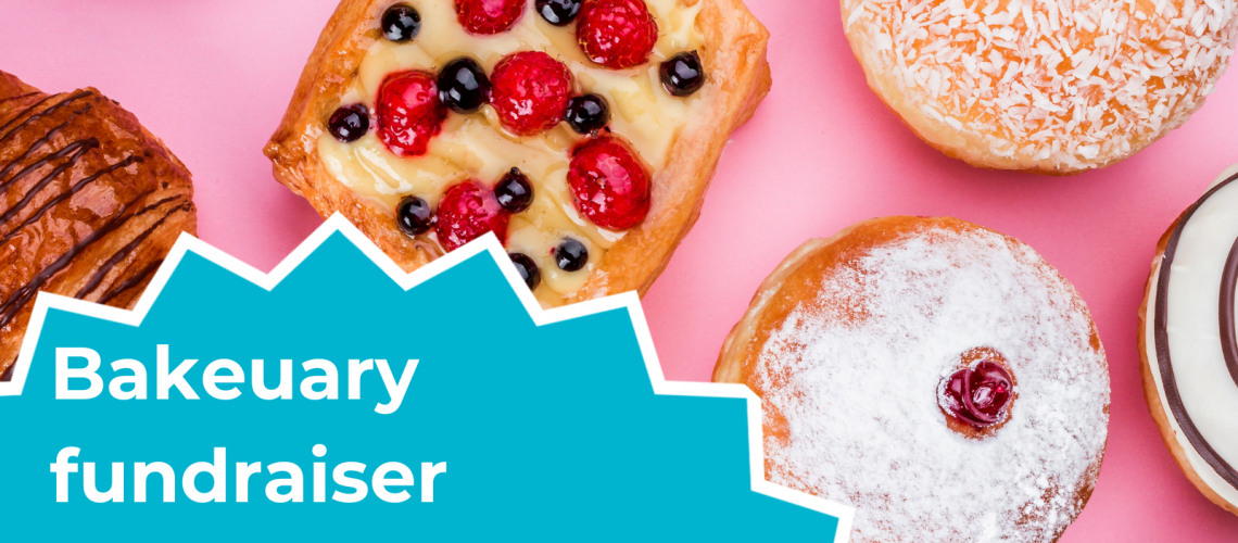 photo of cakes - text reads bakeuary fundriaser
