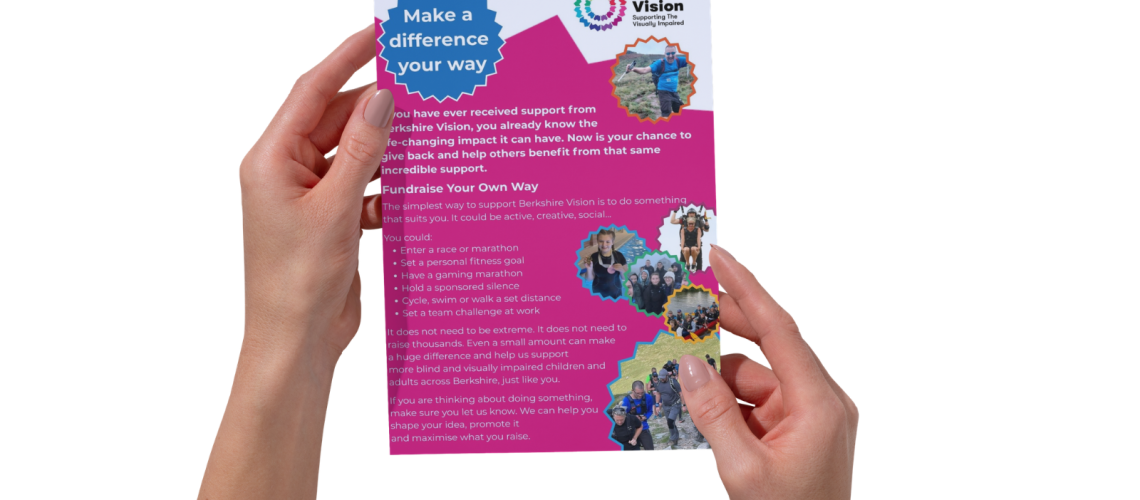 a photo of hands holding the fundraising pack